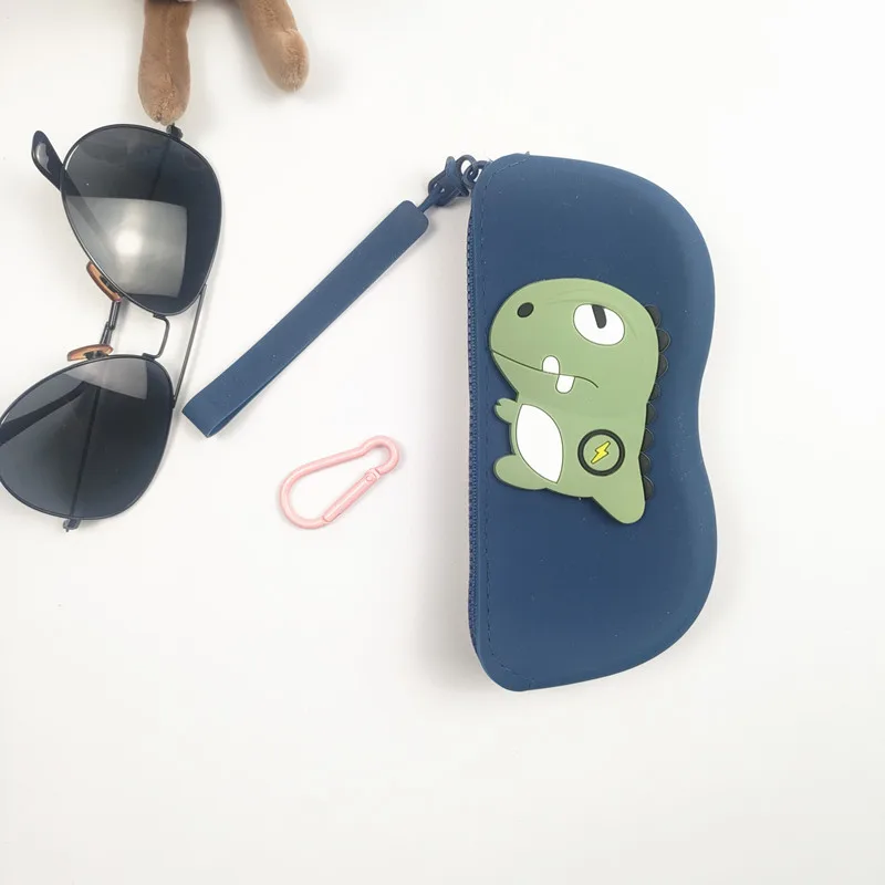 Portable Silicone Glasses Bag Sunglasses Protective Cover Hanging Bag Waterproof Candy Color with Lanyard Glasses Storage Bag B3