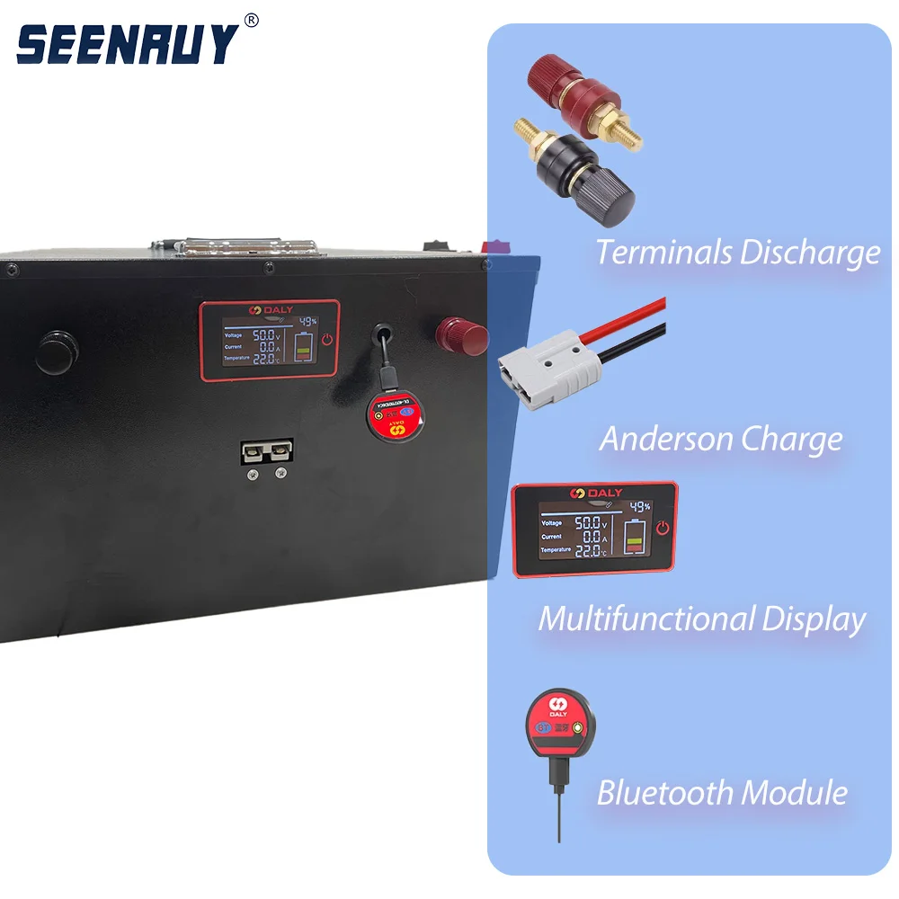 SEENRUY-Batería de titanato de litio LTO 22S, Sistema Solar para motocicleta, triciclo y Scooter, 2,4 V, 52v, 80Ah
