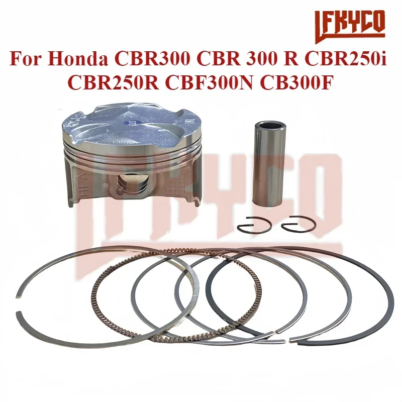 

76MM Bore Motorcycle Piston Ring Kit for Honda CBR300 CBR 300 R CBR250i CBR250R CBF300N CB300F Motor Engine Cylinder Accessories