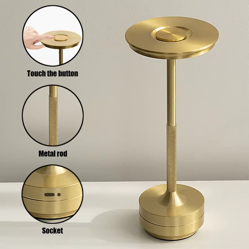 Unique Aluminum Decorative Desk Lamp Bar Counter Mood Lights Dimmable Reading Night Light Bedside Lamp Outdoor Garden Table Lamp