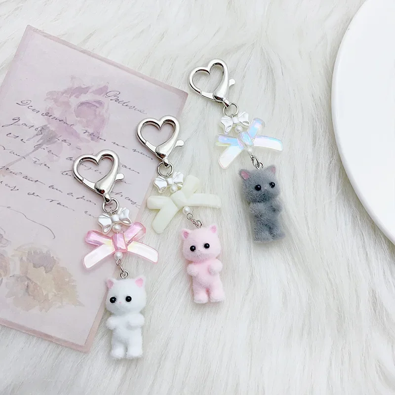 3D Cartoon Cats Keychain Pendant Adorable Animal Key Chain Bear Key Holder Resin Material Gift For Women And Men