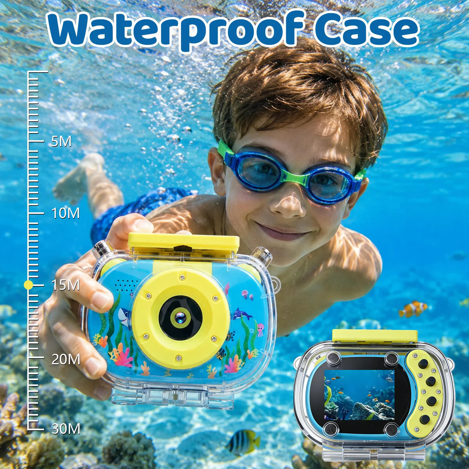 Kids Waterproof Action Camera USB Charging for Outdoor Sports - Skiing Rock Climbing Cycling Swimming Sports Accessories