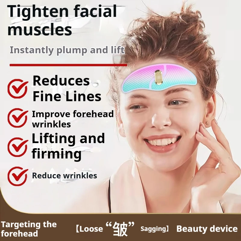 

EMS Microcurrent Forehead Patch - Face Lift Anti Wrinkle Smoothing Facial Firming Beauty Device