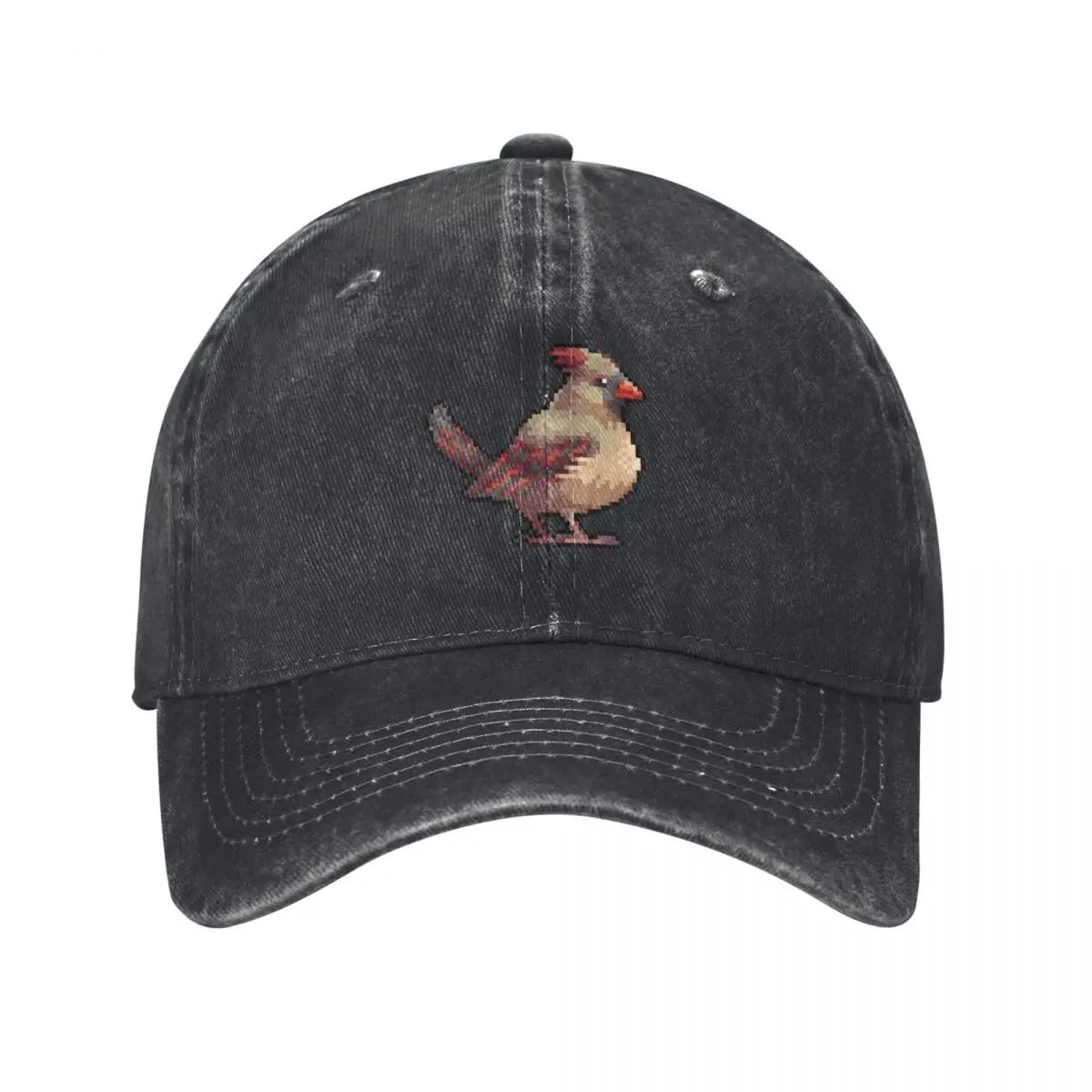 pixel northern cardinal Baseball Cap Uv Protection Solar Hat Kids Hat Men Golf Wear Women's