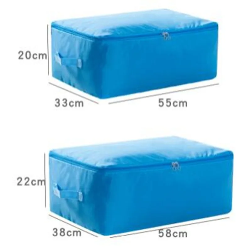 Quilt Storage Bag Oxford Large Capacity Closet Organizers Blanket Dustproof Zipper Storage Bags Organizer Wardrobe Storage Box