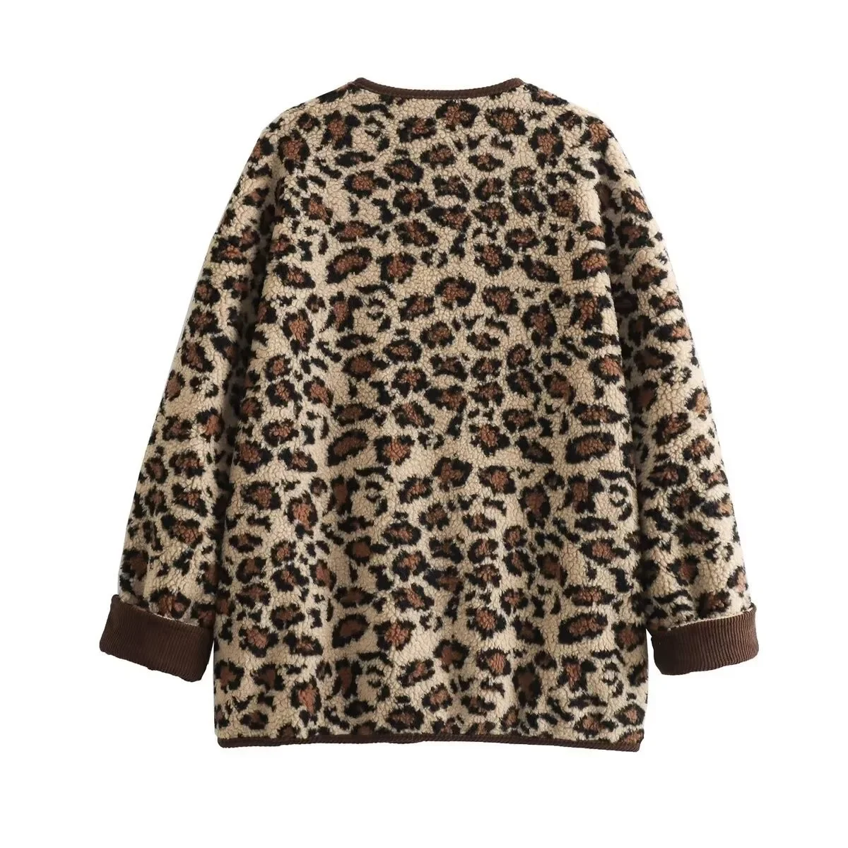 Autumn Leopard Jacket Coat Women 2024 New Arrivals O Neck Single Breasted Jacket Casual Female Coat