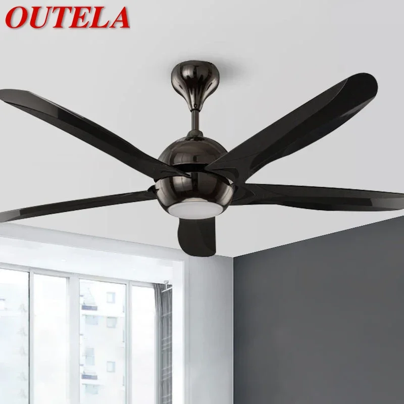 

OUTELA Nordic LED Fan Light Modern Minimalism Restaurant Living Room Study Ceiling Fan Light Remote Electric Fan Light