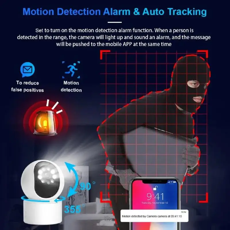 Kamera Putar Pintar 4K HD WiFi Audio 2 Arah Monitor Penglihatan Malam AI Kamera IP Perlindungan Pengawasan Deteksi Manusia 2025 Baru