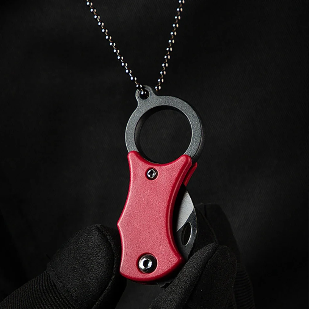 Mini Portable Stainless Steel Folding Knife, Outdoor Camping Keychain, Hanging Decoration, Unboxing Knife