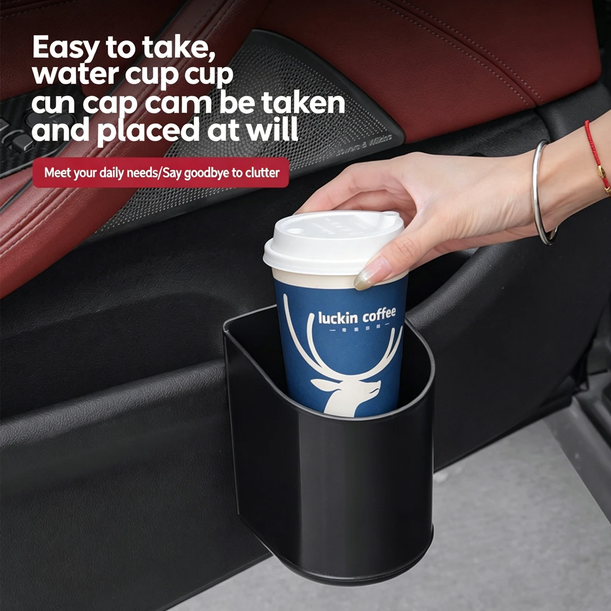 Universal Car Door Storage Box, Thermos Cup, Multifunctional Back Seat Cup Holder for Tea, Milk, and Beverage Storage
