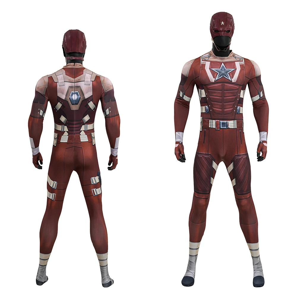 

Thunderbolts Red Guardian Cosplay Costume Full Set Bodysuit XS-XXXL Halloween Christmas Comic Con