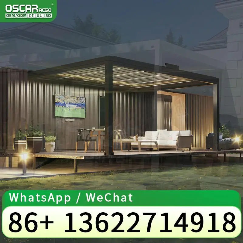 Custom Modern Luxury 4X8 Motorized Profile for Outdoor Aluminium Pergola Sunscreen in US Europe pergola