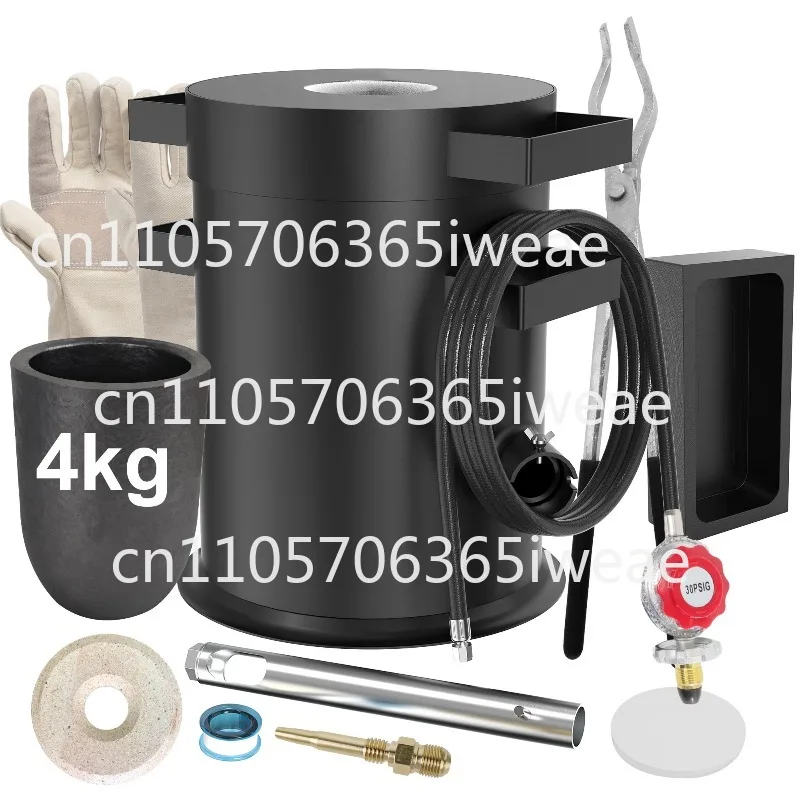 4KG/6KG Furnace,  Connected To Gas Tank, Rapid Melting of Copper and Aluminum, Including Crucible Clip Glove Ingot Mold