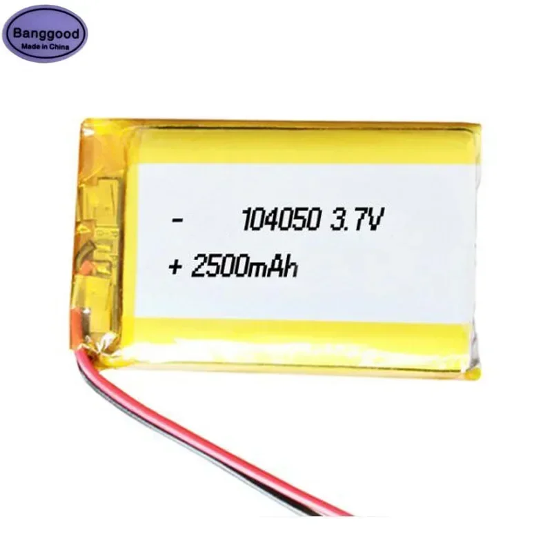 

Banggood 3.7V 2500mAh 104050 Lipo Polymer Lithium Rechargeable Li-ion Battery Cells For GPS Bluetooth Speaker MP3 PDA Powerbank