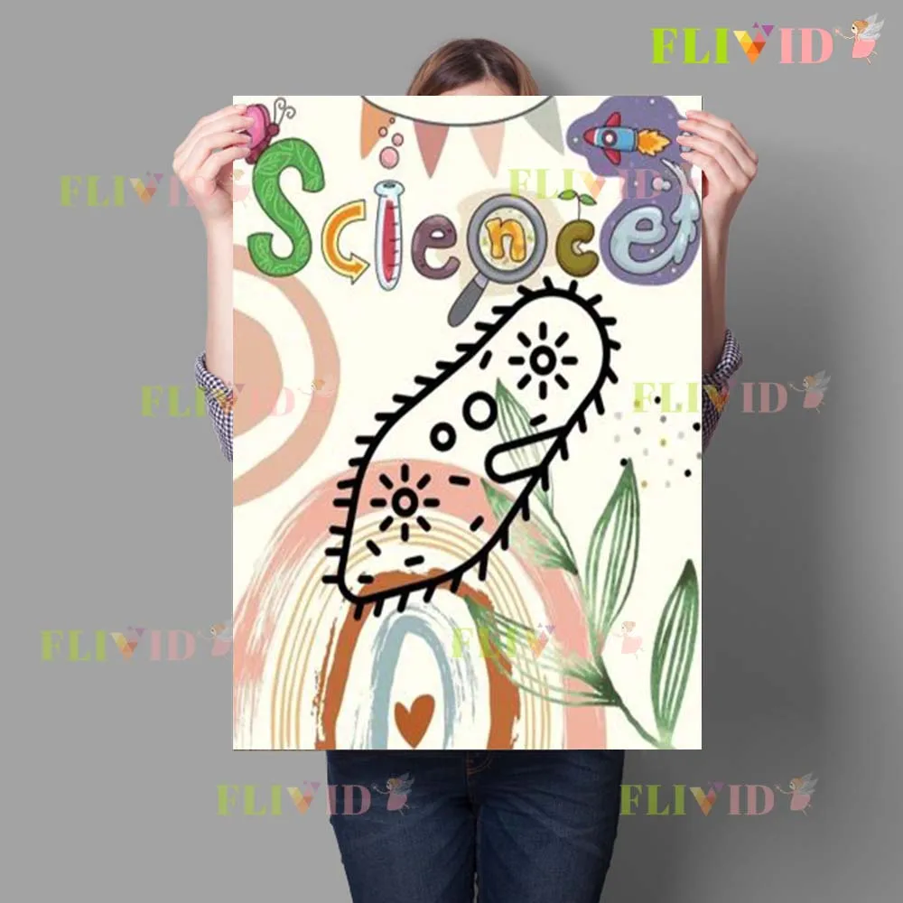 Cartoon Middle School Biology Class Lab Prints Poster Wall Art Canvas Painting Home Decor Wall Pictures For Classroom Unframed