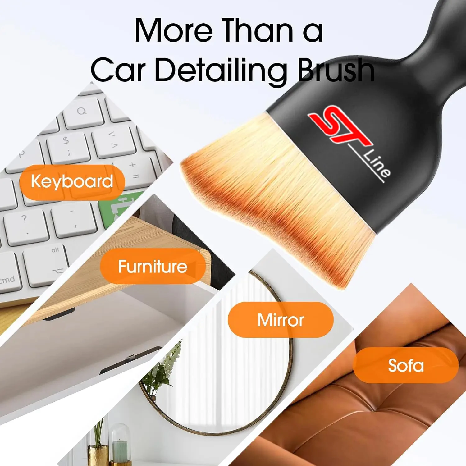 سيارة الغبار كنس فرشاة ناعمة التخليص تفاصيل أدوات تنظيف لفورد ST Line Edge Explorer Transit Ranger Kuga MK2 Ecosport Ku #6