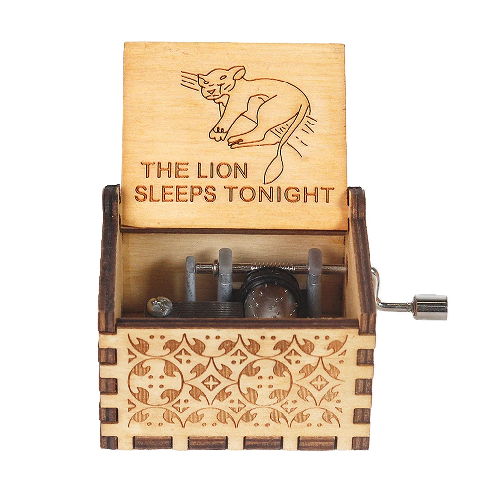 Wooden Hand-cranked Fly Me To Ihe Moon Fall in Love Over The Rainbow Music Box Painted Music Box Wooden Ornament Festival Gift image 3