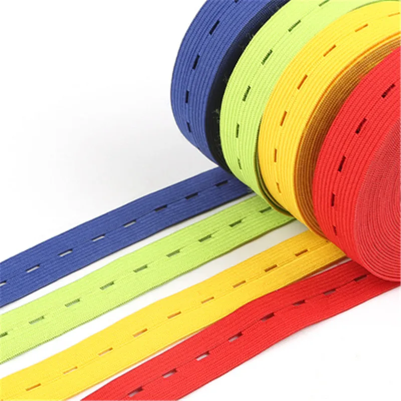 3yard 15/20/25/30MM DIY Sewing Accessories Button Hole Knit Elastic Bands Ribbon Tape Colorful White Black Wire Webbing