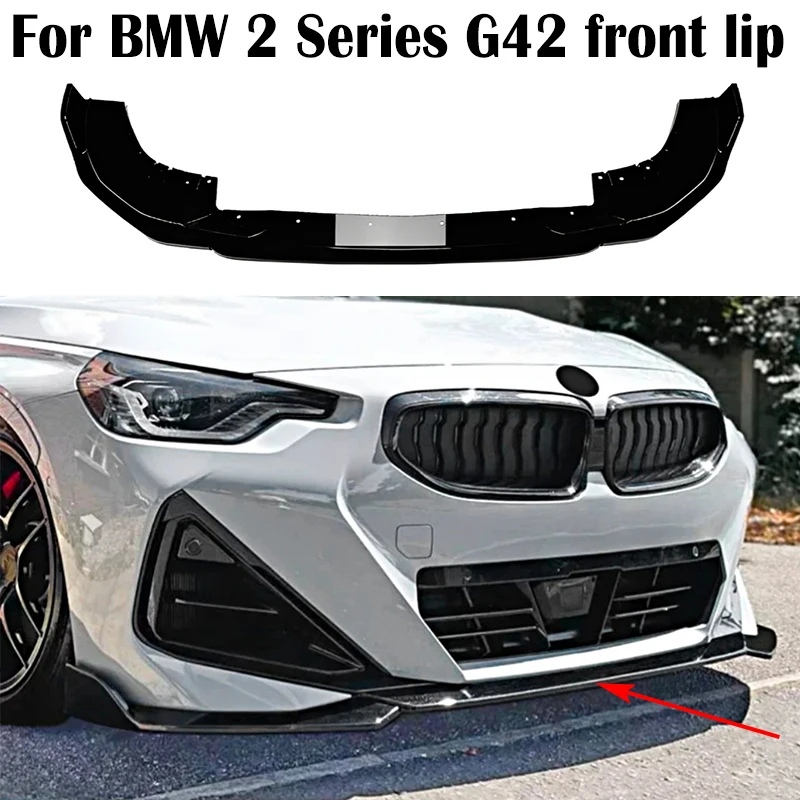 

For BMW 2 Series G42 218i 220i 230i Coupe 2022+ Car Front lip Front shovel Spoiler Splitter Diffuser Exterior parts Accessorie