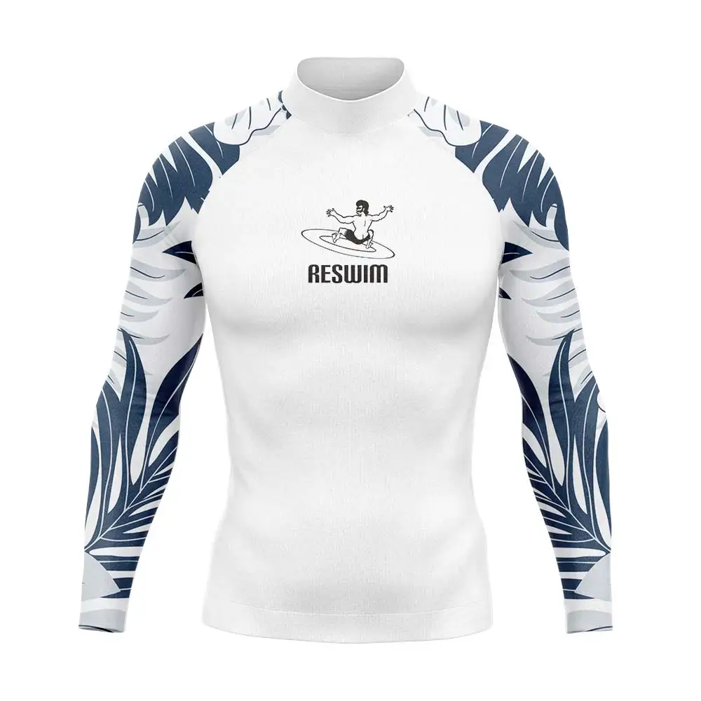 New Flower Rash Guards Swimsuit Men's Long Sleeve Beach Surfing T-Shirts 2025 UPF 50+ Swimwear Water Sports Surf Diving Clothes