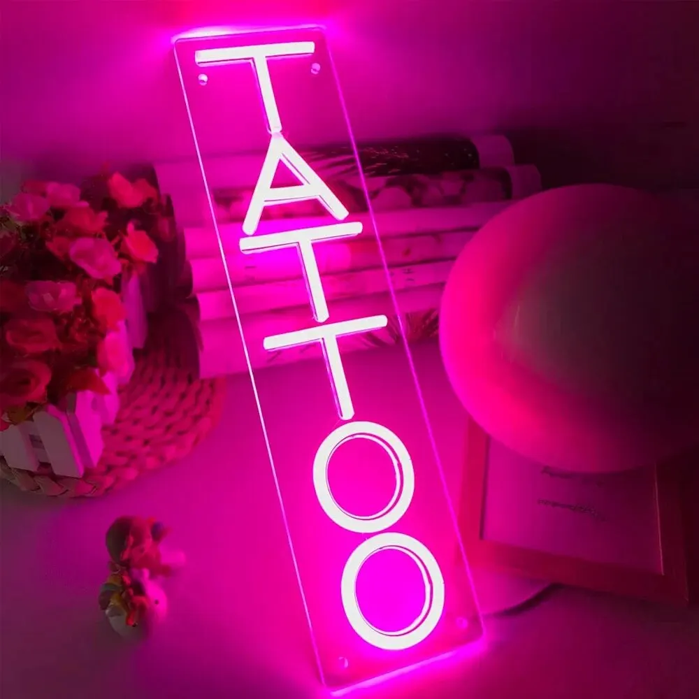 TATTOO Neon 5V USB Salon Studio Store LED Pink Fun Настенное художественное украшение Коммерческий магазин Логотип Окно Дисплей Рождественский подарок