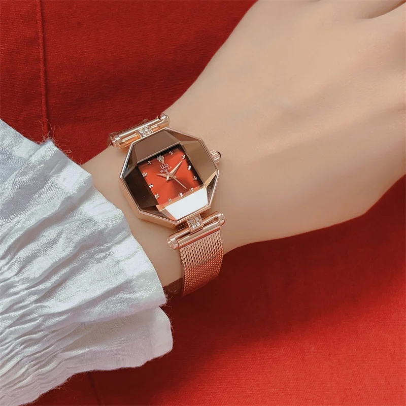 Reloj de cuarzo con correa ultrafina para mujer, cronógrafo de malla, resistente al agua, novedad de 2024