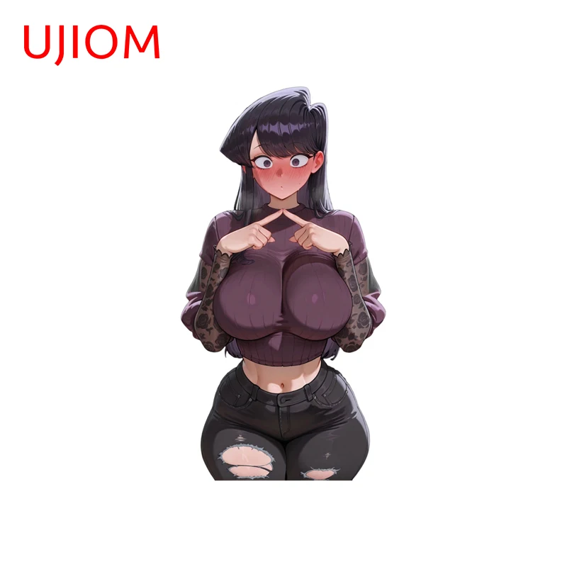 UJIOM Komi Shouko Trembling Wall Sticker Scratch Proof Vestibulec Computer Case Decal Amusing for Kitchen Cupboard Decoration