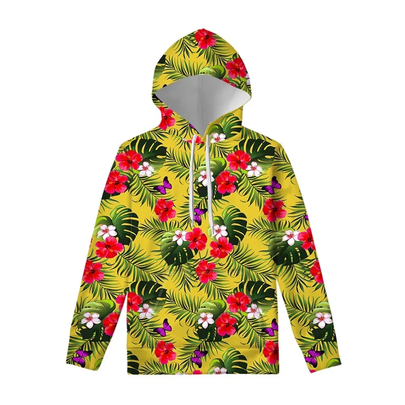 

Autumn New Hawaii Hoodie Men And Women 3D Sweatshirt Flower Print Hooded Jacket Hip Hop Street Loose Comfortable Top Hoodie