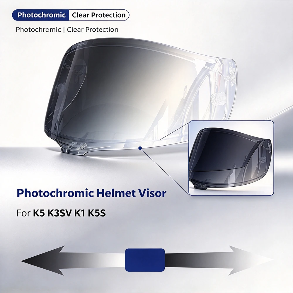 For AGV K5 K3SV K1 K5S Motorcycle Photochromic Helmet Visor goggles hromic Tea Automatically Darkens Lens