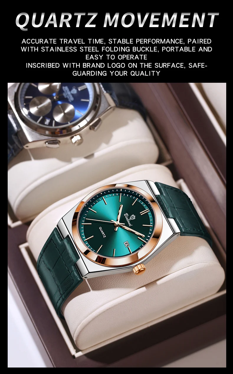 BINBOND Luxus Quarz-Armbanduhren Leuchtend Wasserdicht Automatisches Datum Herrenuhren Business Sport Mode Casual Reloj Lederuhr – Detail 15