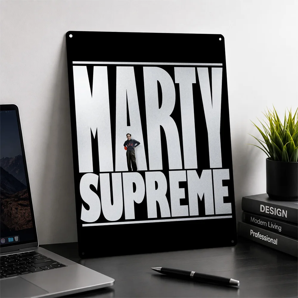 Marty Supreme Poster Modern Wall Art Customized Retro Metal Tin Sign for Bedroom Office Home Decor Unique Gift Room Decoration