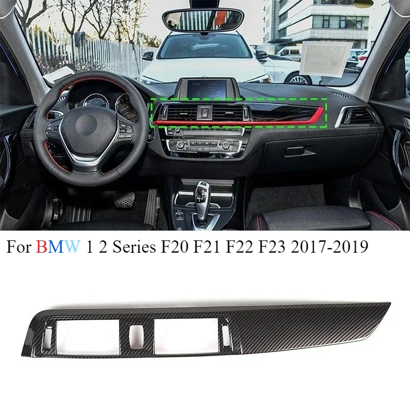 

ABS Carbon Fiber Car Center Control Air Outlet Large Panel Sticker For BMW 1 2 Series F20 F21 F22 F23 2017-2019 Car Accessories