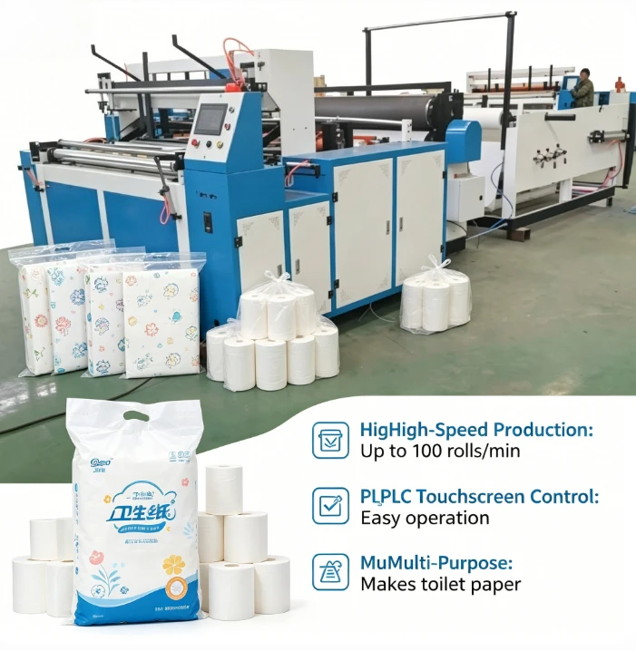 Customized Fully Automatic High Capacity Toilet Paper Manufacturing Machine