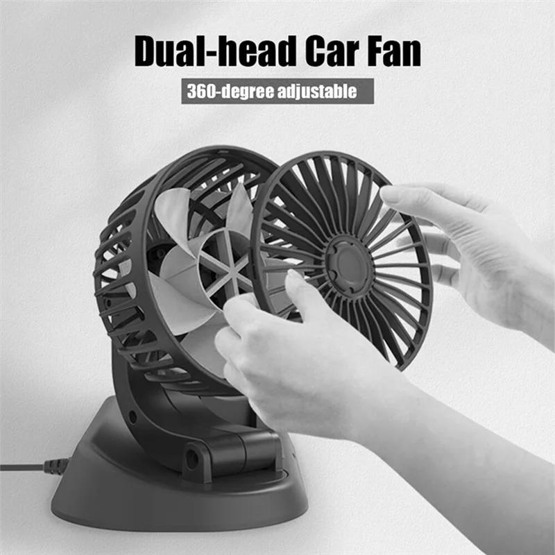 Auto Fan Truck Sterke Wind Usb Interface Multifunctionele Tweekoppige Elektrische Ventilator