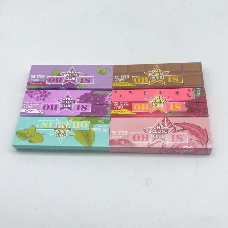 Fruit flavored Natural Unrefined Rolling Paper Filters Booklet Papers Filter Tips