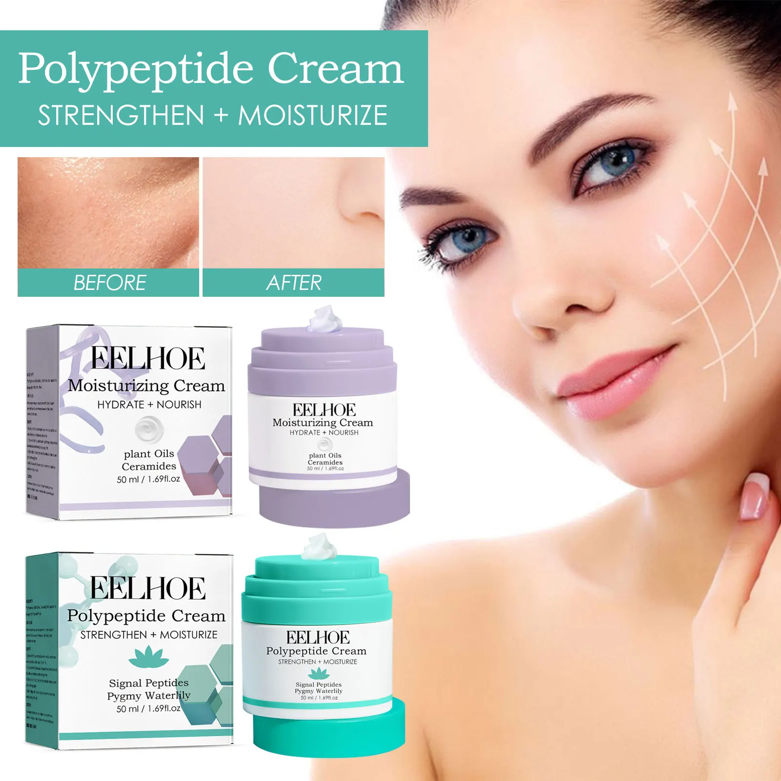 EELHOE Moisturizing Cream Firming Nourishing Moisturizing Whitening Cream Anti-Wrinkle Aging Pore Shrinking Skin Cream