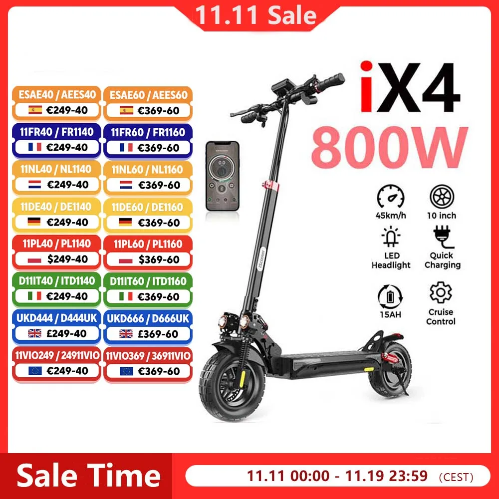 iScooter iX4 elektromos roller 800W 15Ah