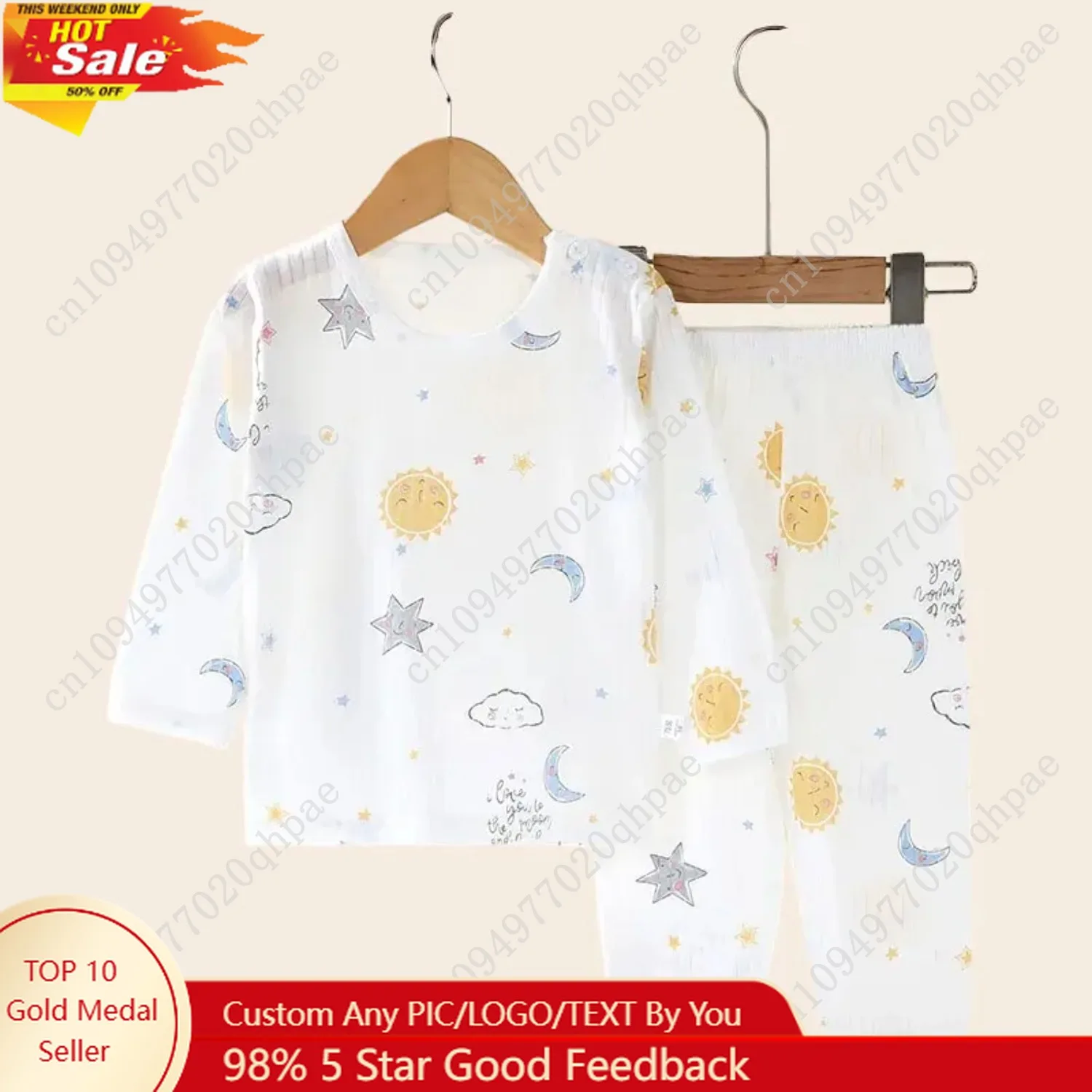 

Soft Breathable Cotton Baby Children Pajamas Set Cute Cartoon Long Sleeve Home Sleepwear Set for 0-5 Years Old