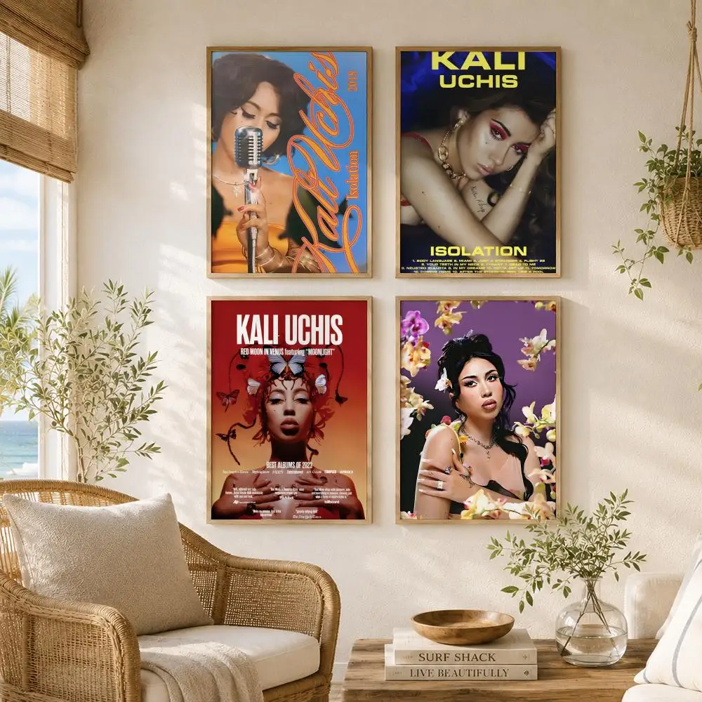 Rapper Singer K-Kali Uchis Painting Calligraphy High-Quality Canvas Wall Mural Crease-Free For Living Room Bedroom Interiors