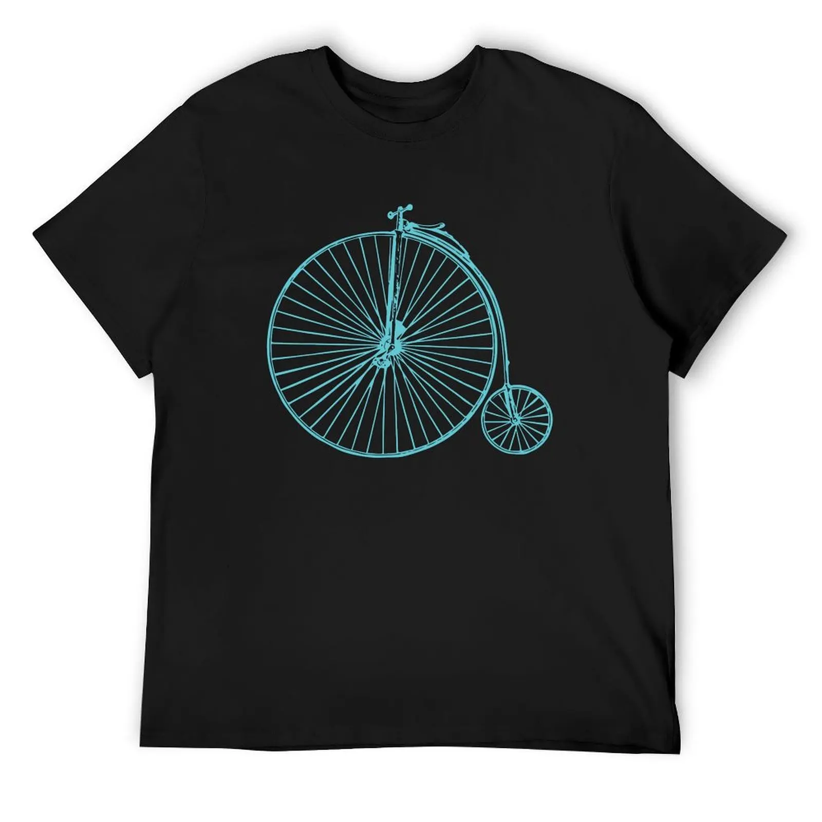 

White Penny-farthing BG Light Blue T-Shirt tees anime sublime t shirt men 100℅ cotton