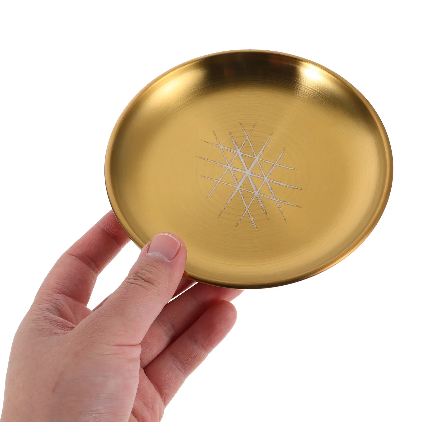 Stainless Steel Jewelry Tray Elegant Polished Decorative Dish for Crystals Trinkets Rings Earrings Display Home Office Bedroom