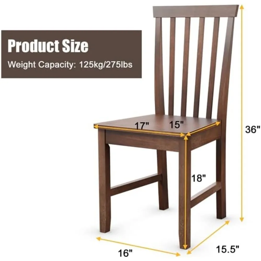 مجموعة من 4 كراسي مريحة لتناول الطعام من خشب الجوز للاستخدام في المطاعم وغرفة الطعام