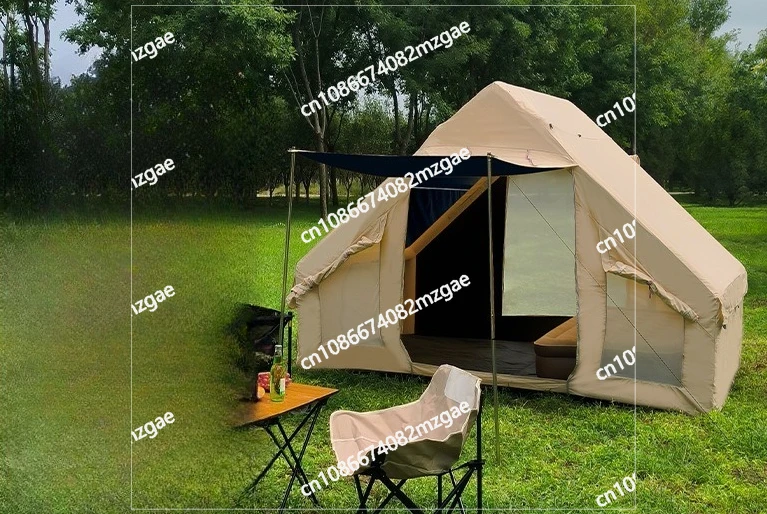 Inflatable Camping Tent for 5-8 Persons - One Bedroom & Living Room Design, Full-Auto Setup for Road Trips