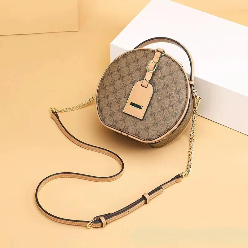 Women Messenger Bag Vintage Little Round Bags PVC Crossbody Handbag Fashion Shoulder-bag