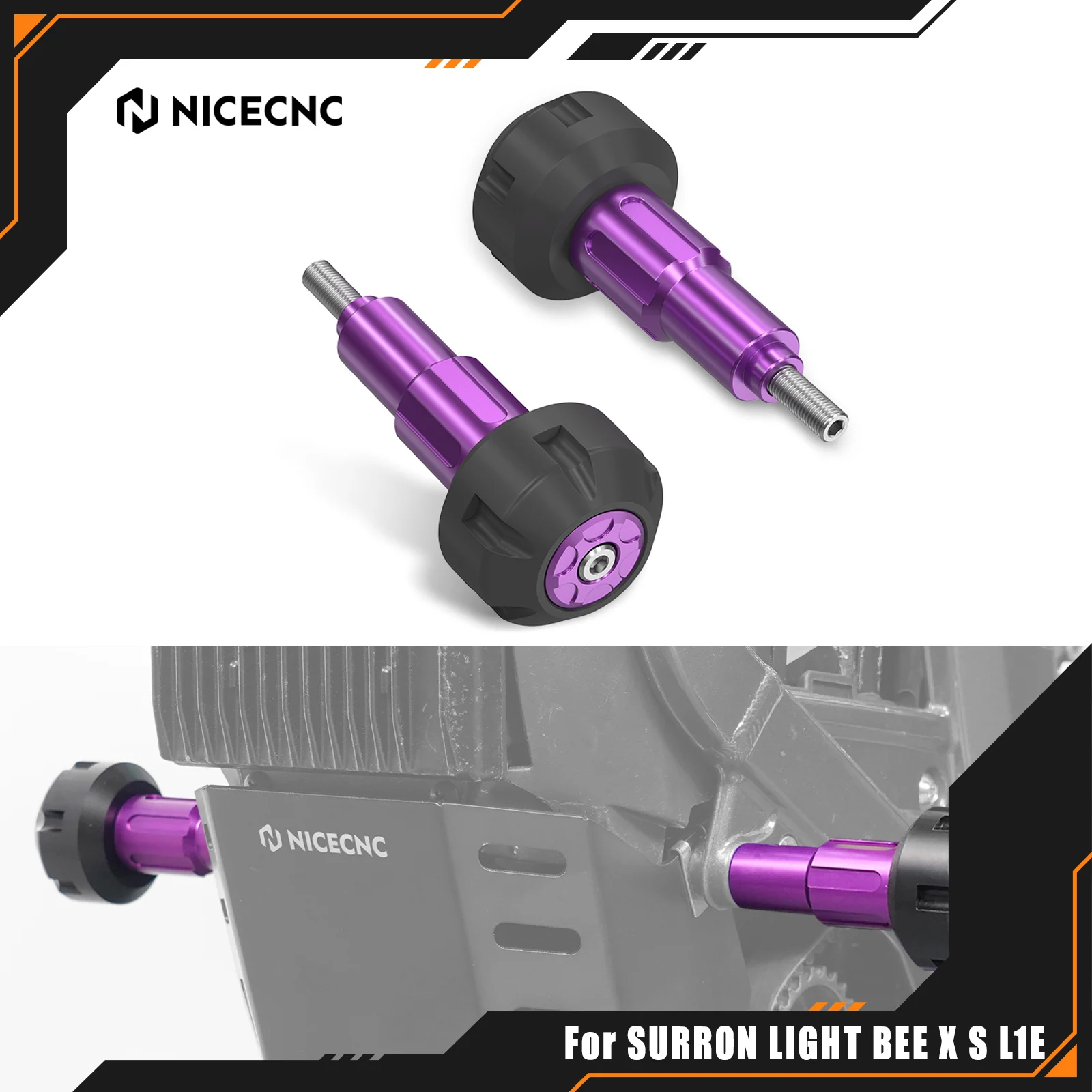 NICECNC For Surron Light Bee X S L1E For Segway X160 X260 Motocross Frame Sliders Falling Crash Protector Electric Off-Road Bike
