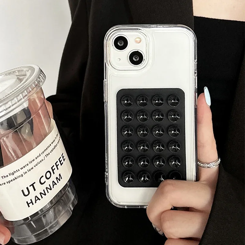 Silicone Suction Cup Phone Case Mount Double Sided Hands-Free Strong Grip Holder for Selfies and Videos for IPhone Android