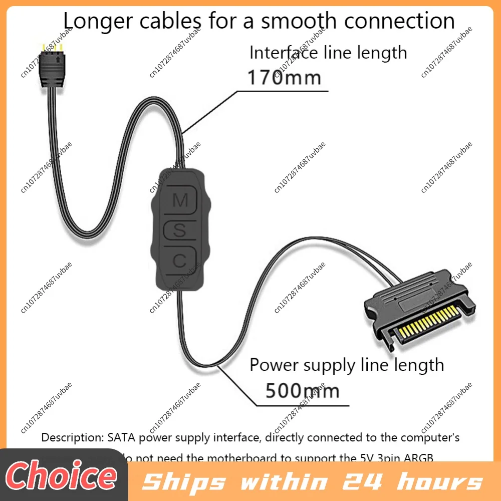 1-3PCS 5V 3PIN ARGB Controller SATA Interface Extension Cable Light Controller Adapter for PC Fan CPU Cooler Fan Light Strip