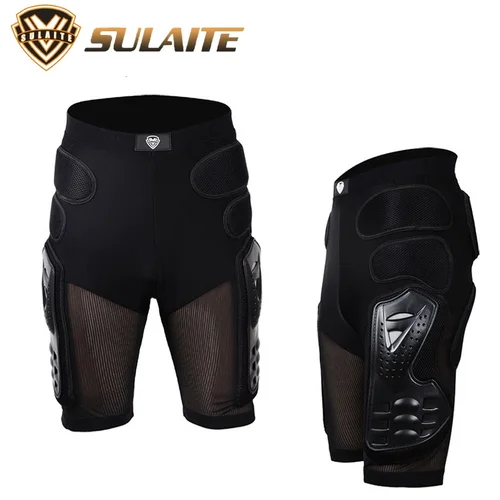 Imagen 2 del producto SULAITE-pantalones de armadura para motocicleta, pantalones de Motocross, armadura larga, rodilla, entrepierna, protección de cadera, pantalones cortos para equipo de carreras