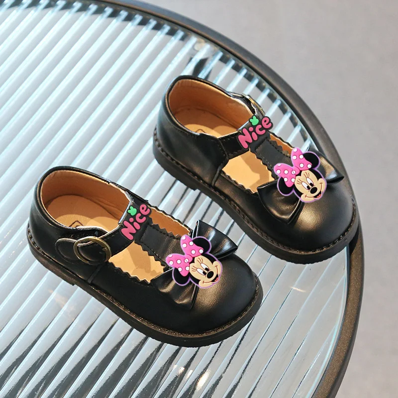 

Disney Mickey Mouse Kids Leather Shoes Bow Cute Girls Sandals Spring Fall new Toddler shoes Baby Princess Performance Shoes