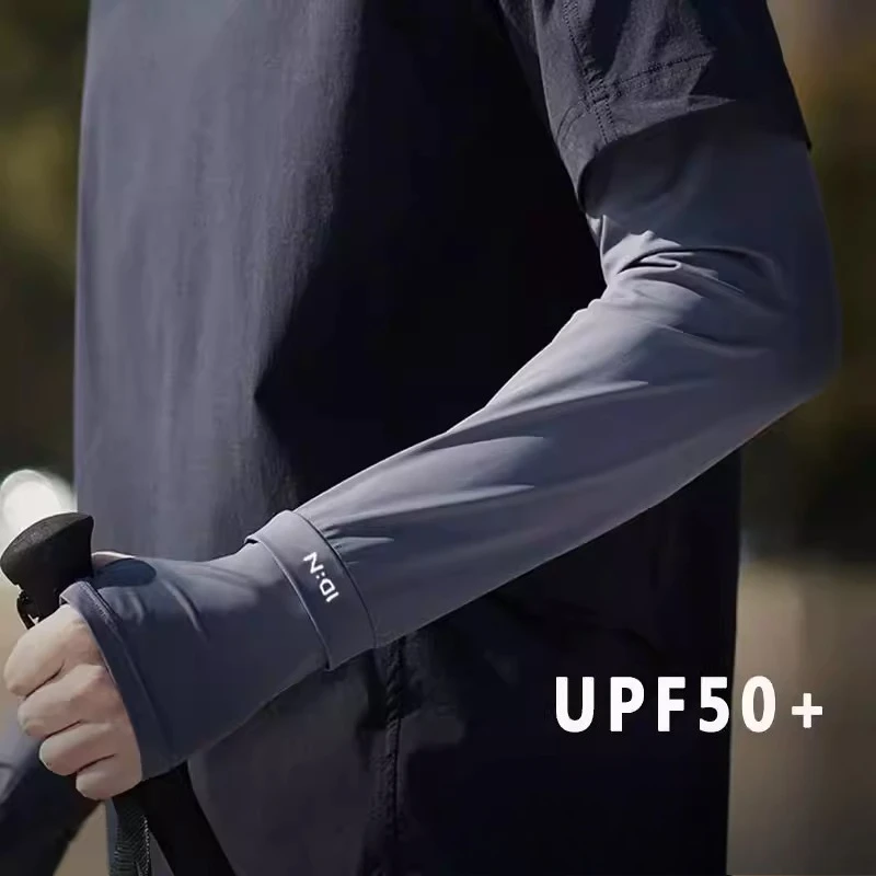 

Солнцезащитные рукава-перчатки из ледяного шелка для лета, эластичные, без пальцев, для мужчин и женщин, для езды на велосипеде, вождения, от солнца